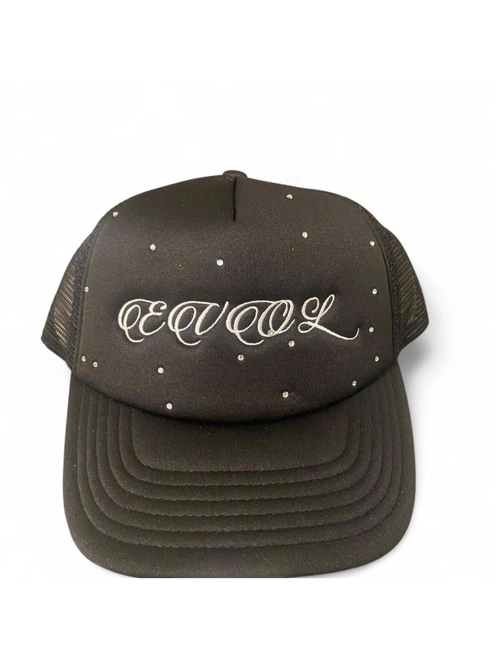 EVOL by Future Rhinestone Trucker Hat – Black